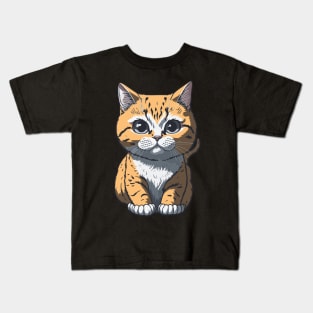 Cool Feline in Shades: Whiskered Purrfection for Cat Miaw Lovers Kids T-Shirt